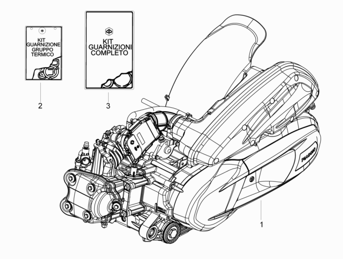 Motorblok compleet Piaggio Beverly 350 Sport Touring Euro 3 2013-2014