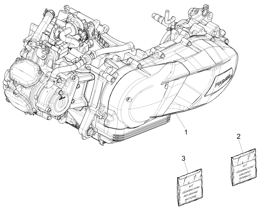 Motorblok compleet Piaggio Medley 150 IE ABS Euro 4 2016-2020
