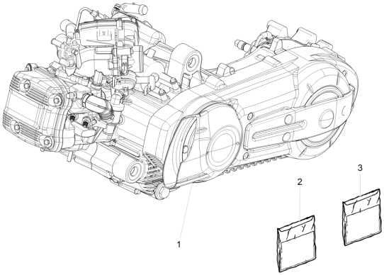 Motorblok compleet MP3 500 LT Sport 2014-2016