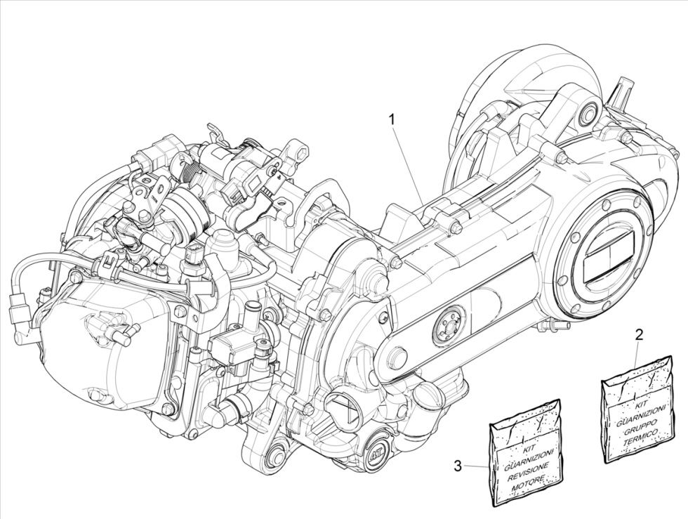 Motorblok compleet Vespa Primavera 50 4-takt IGET 3V Euro 5