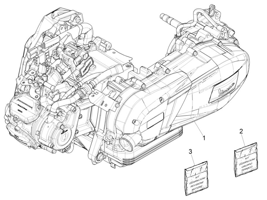 Motorblok compleet Vespa GTS 125 IE ABS Euro 5 2021