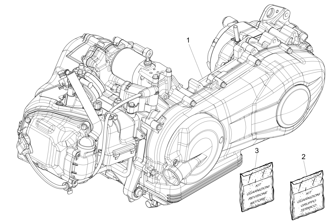 Motorblok compleet Vespa Sprint 125 3V IE ABS
