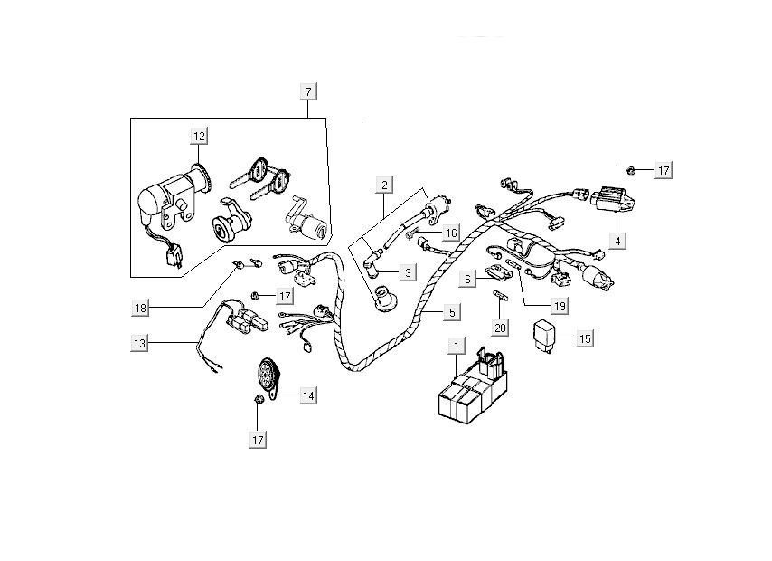 Contactslot - Kabelboom - Bobine - CDI Kymco People 50 2-takt rood