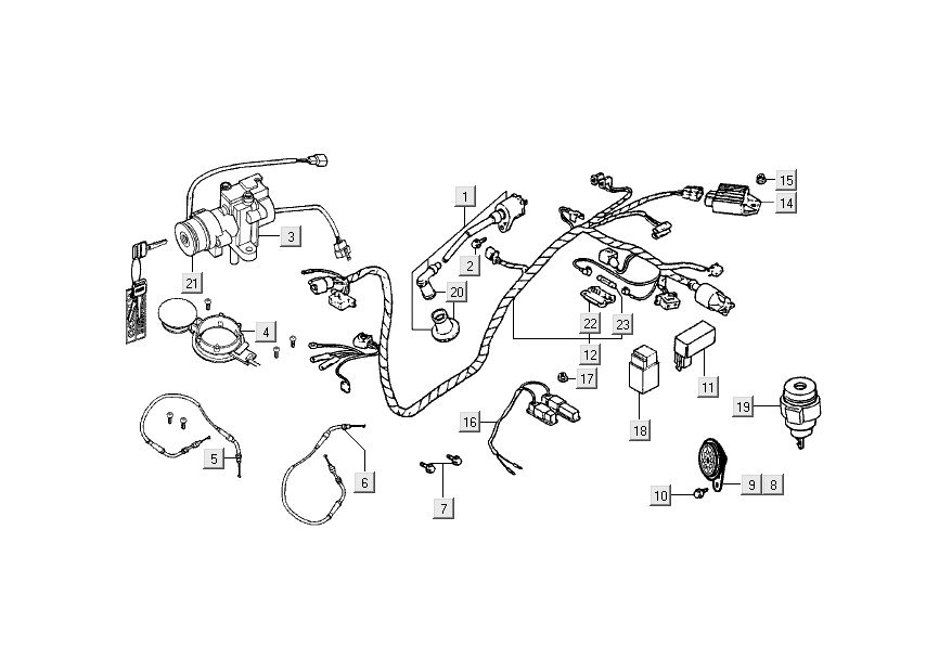 Contactslot - Kabelboom Kymco Filly 4-takt zilver