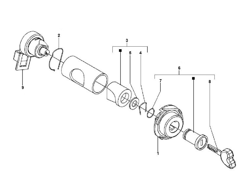 Contactslot Vespa LX 50 4-takt 4V 45km/u