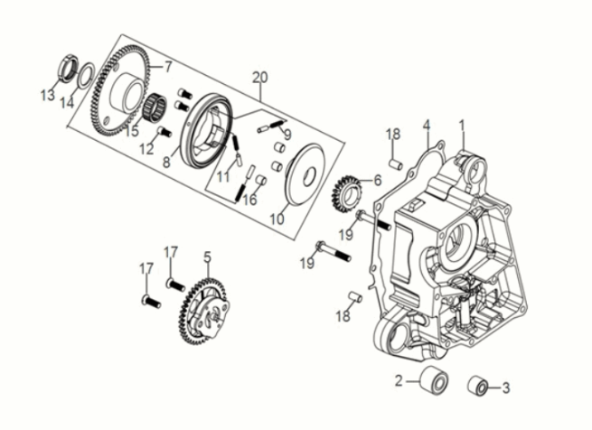 Crank case-oil pump assy Sym Symphony ST 50 E5