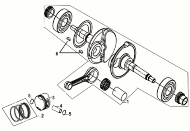 Crank shaft Sym Jet 14 125I LC E5 2021-2024