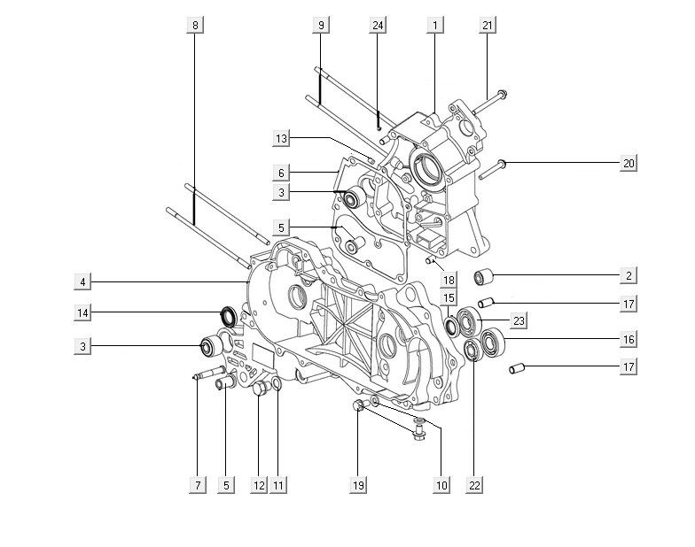 Crankcase Kymco Filly 50 E5+