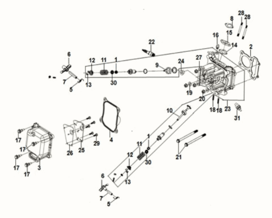 Cylinder head Sym Fiddle IV 125i LC ABS E5 2020-2021