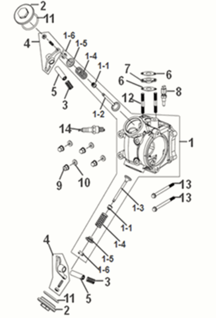 Cylinder head Sym Mio 50I E5
