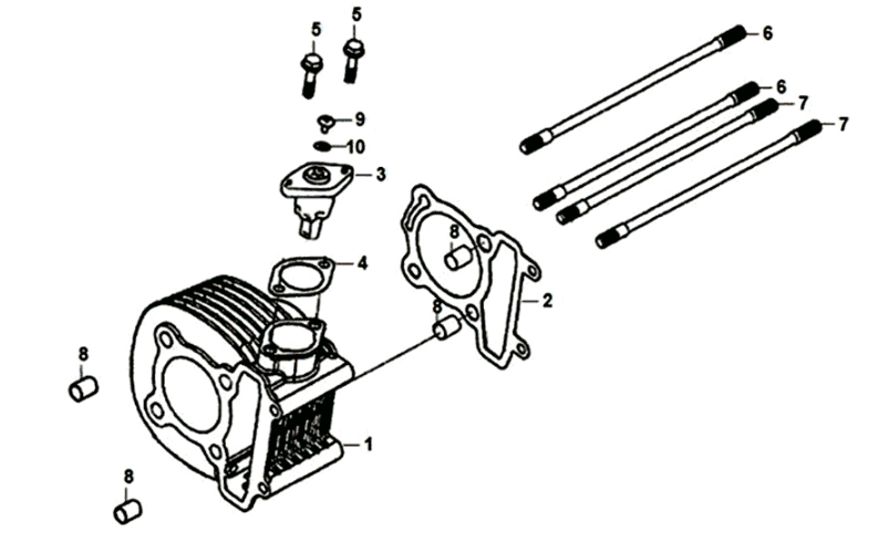 Cylinder / koppakking / voetpakking Sym Symphony ST 125I E4