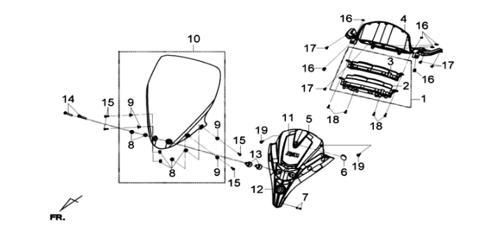 Dashboard / windscherm Sym Joymax 125I ABS