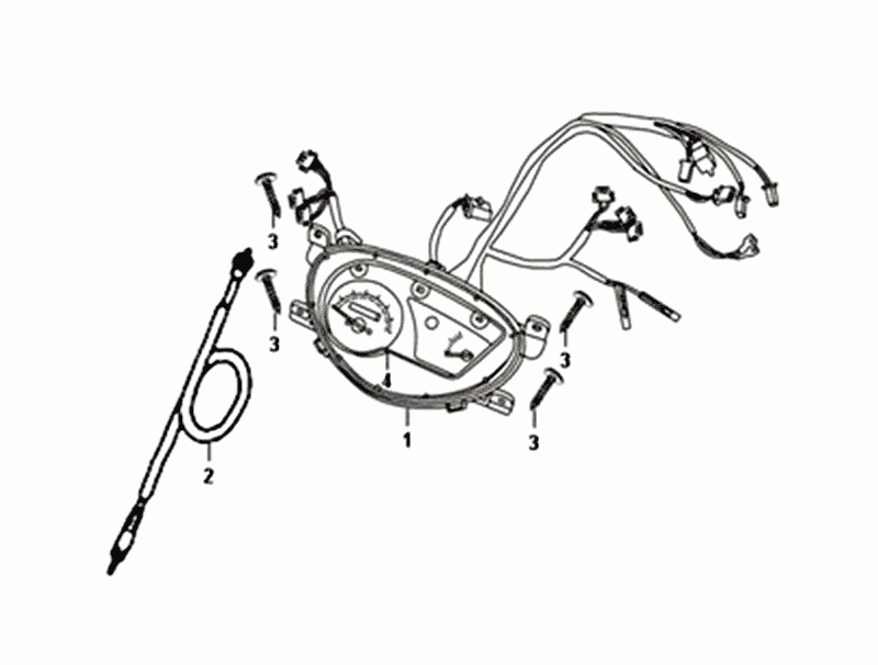 Kilometerteller - Cockpit - Kilometertellerkabel Sym Orbit II Euro 4 Mat Gray