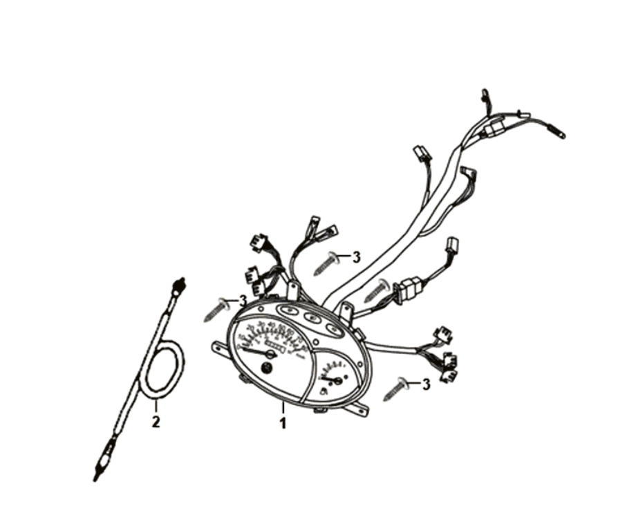 Kilometerteller - Cockpit - Kilometertellerkabel Sym Fiddle II Euro 4