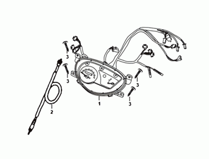 Kilometerteller - Cockpit - Kilometertellerkabel Sym Orbit III Black