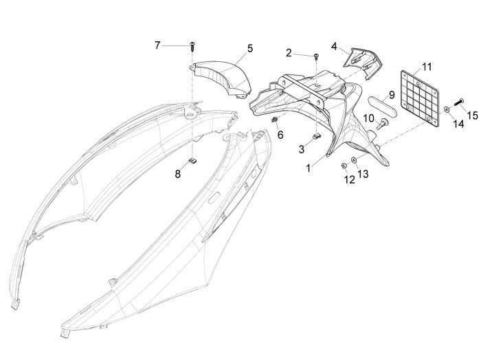 Motorschermen Piaggio New Fly 4-takt 2V rood 854a