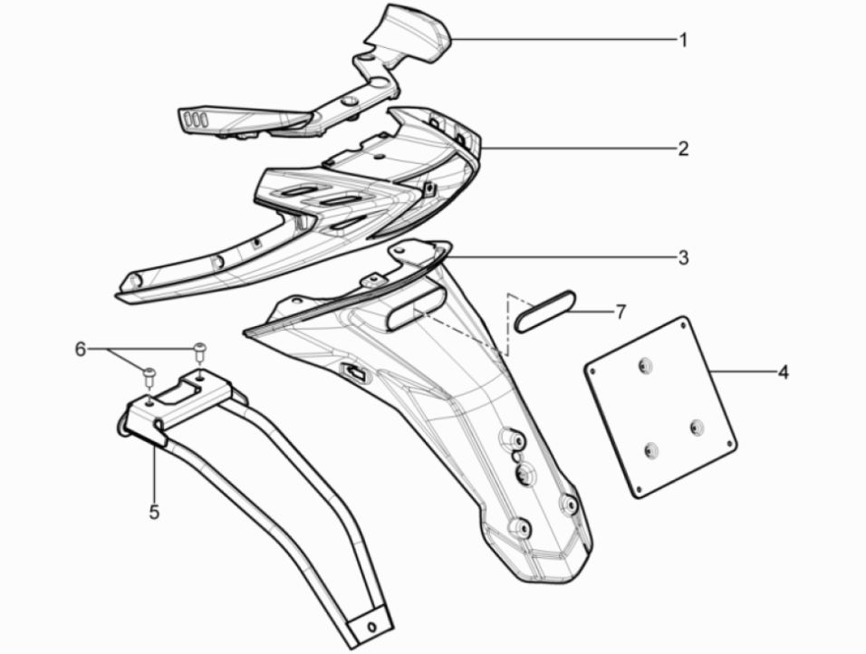 Achterspatbord Piaggio Typhoon 50 2-takt Euro 3 2011