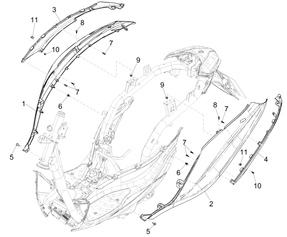 Motorschermen - Spoiler Piaggio Medley 125 ABS Euro 5 2021-2022