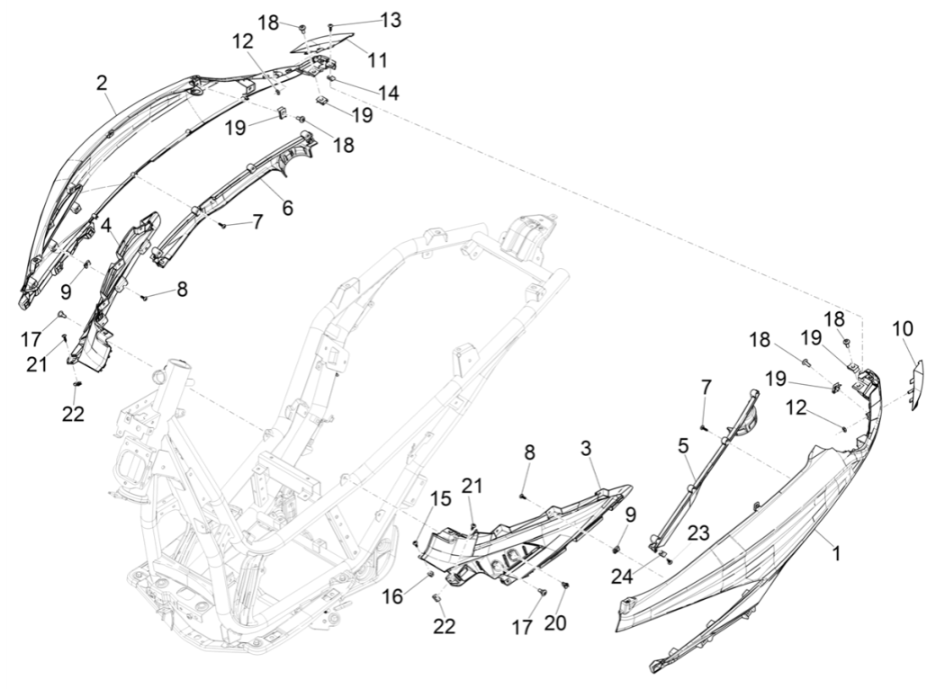 Motorschermen - Spoiler Piaggio Beverly 300 HPE 4V ABS Euro 5 2021-2022