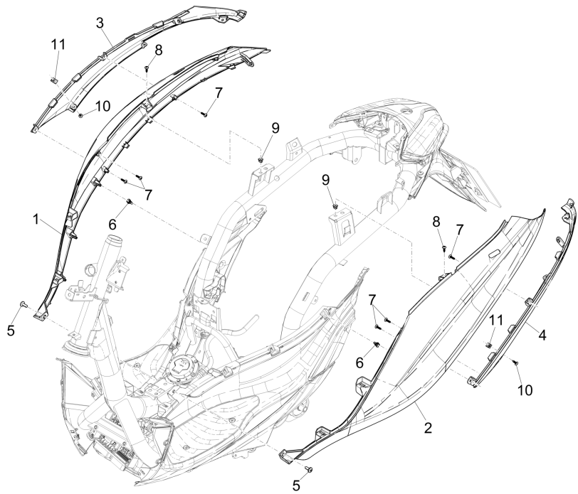 Motorschermen - Spoiler Piaggio Medley 150 IE ABS Euro 4 2016-2020
