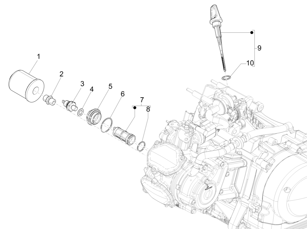 Waterpomp - Oliefilter Piaggio Medley 125 ABS Euro 5 2021-2022