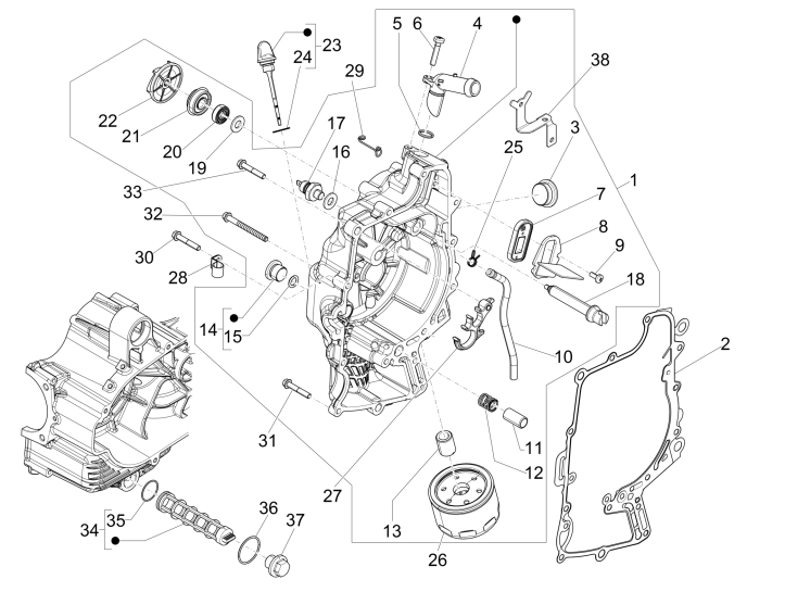 Waterpomp - Oliefilter Piaggio MP3 500 LT Business 2014-2016