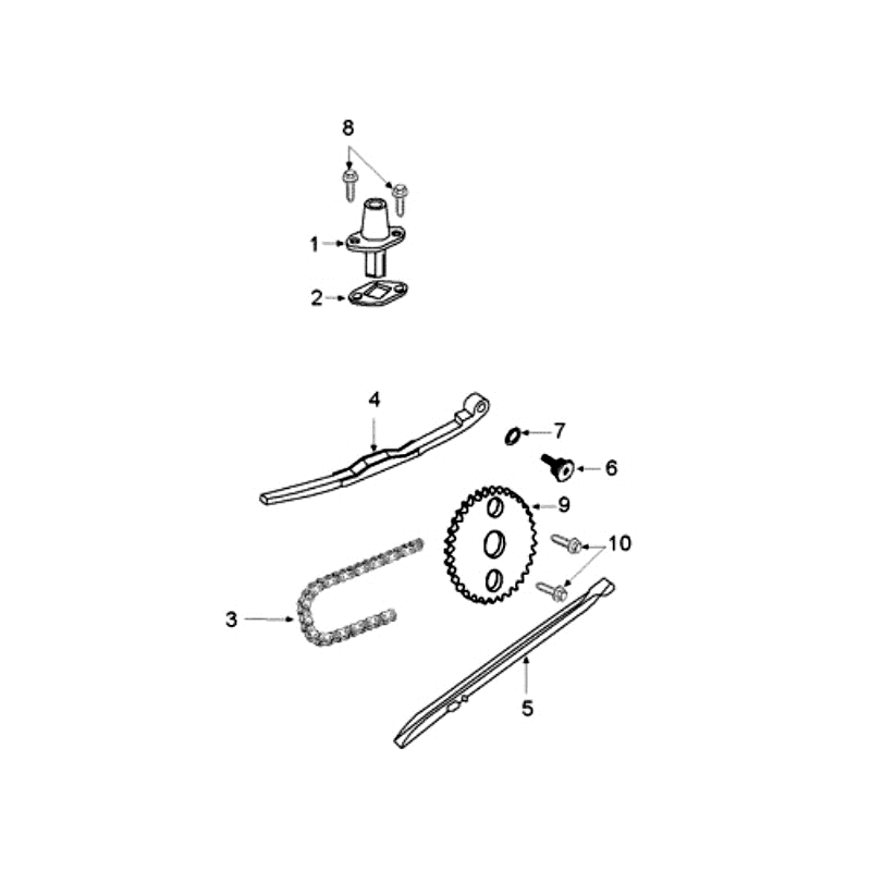 Distributieketting - Kettinggeleiders Peugeot Kisbee bruin