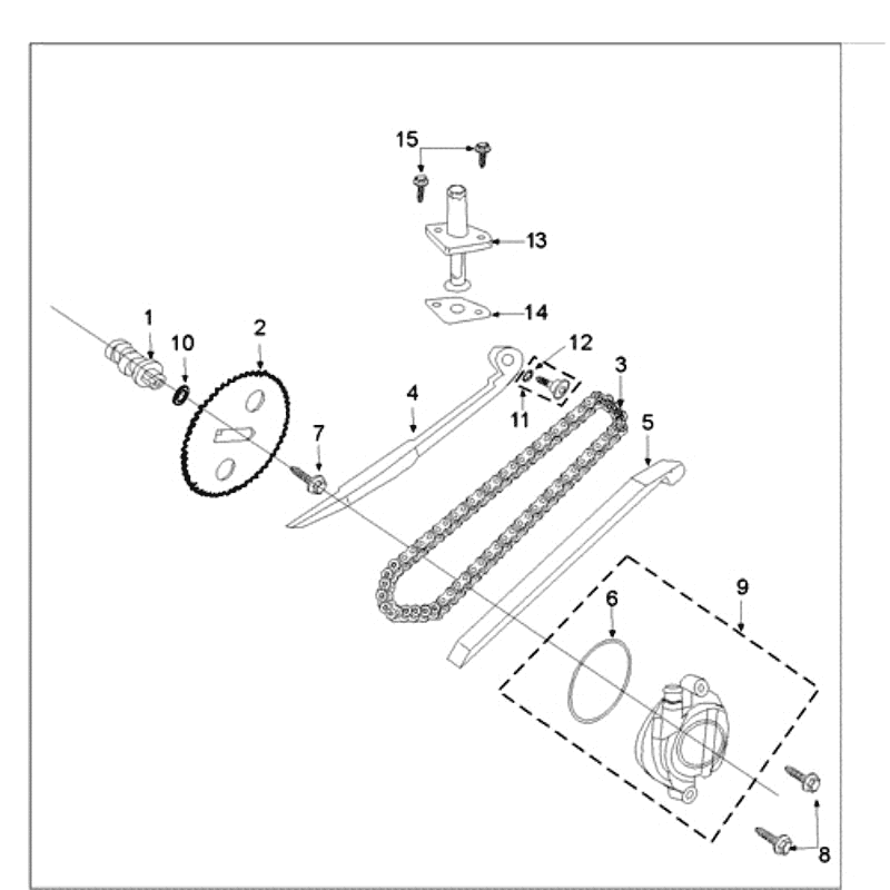 Distributieketting - Kettinggeleiders Peugeot Tweet old zilvergrijs