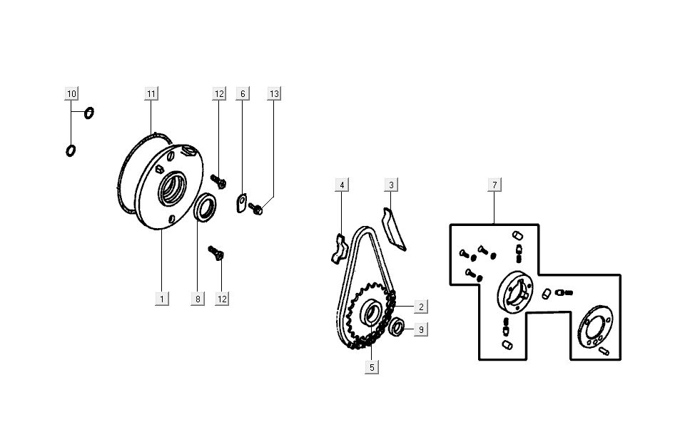 Distributieketting - Kettinggeleiders Kymco K-Pipe 4-takt Wit
