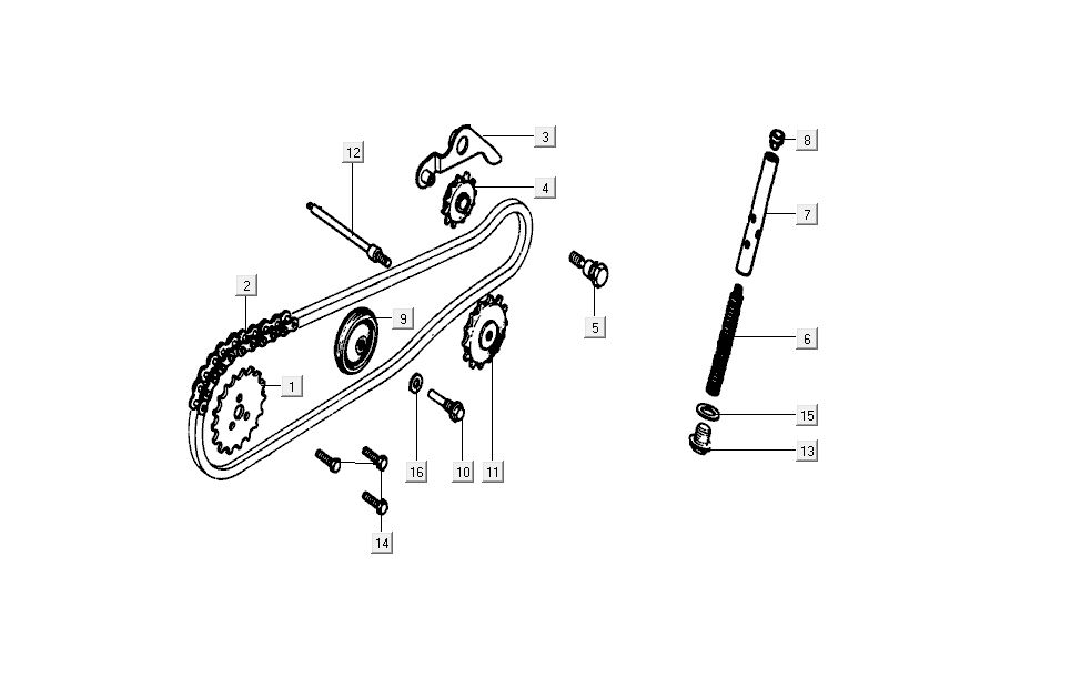 Distributieketting - Kettinggeleiders Kymco K-Pipe 4-takt Glans Zwart