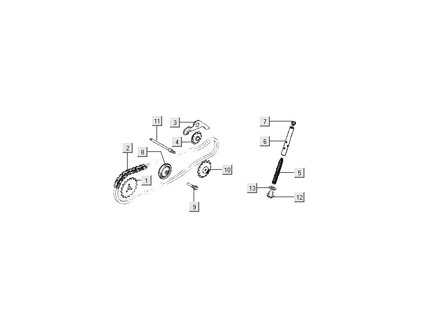 Distributieketting - Kettinggeleiders Kymco Nexxon 50 4-takt donkergrijs