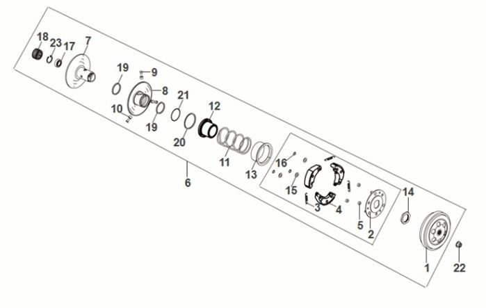 Koppeling - Koppelingshuis Sym Fiddle IV 50 Euro 5