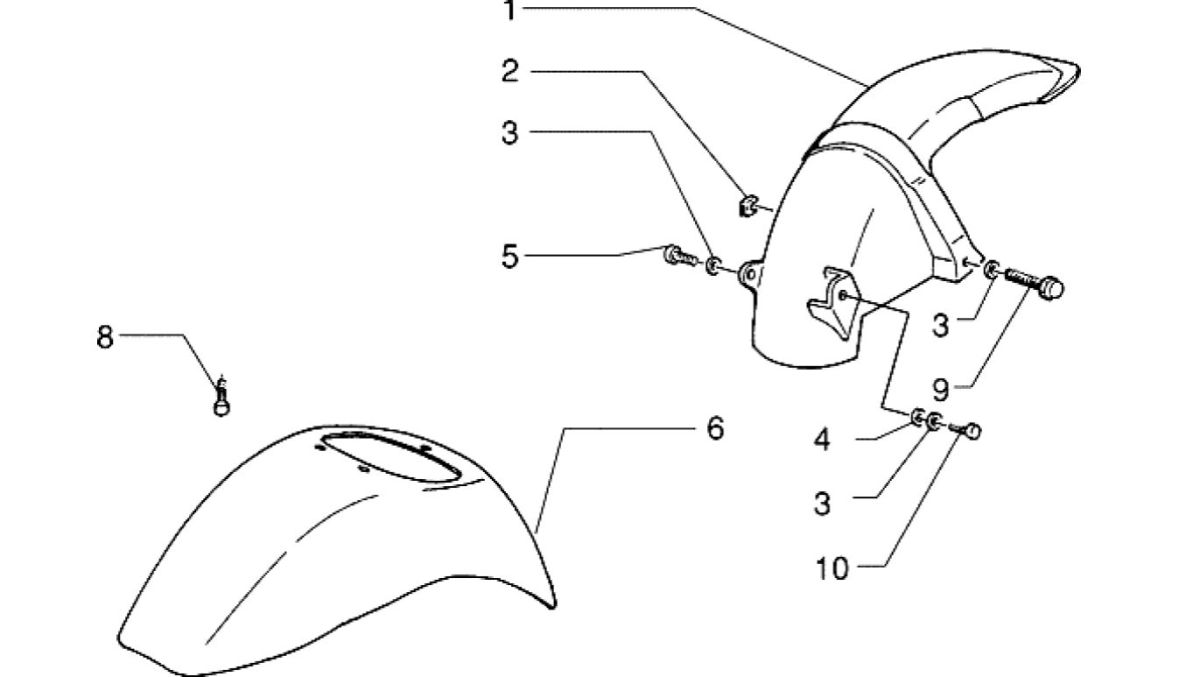Voorspatbord - Achterspatbord Piaggio Zip RST 50 2-takt AC
