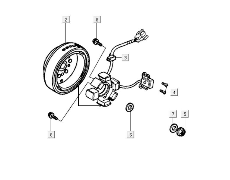 Ontsteking - Stator - Vliegwiel Kymco K-Pipe 125