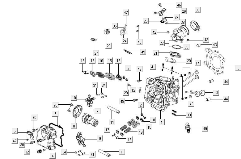 Cilinderkop Kymco New Downtown 350i ABS