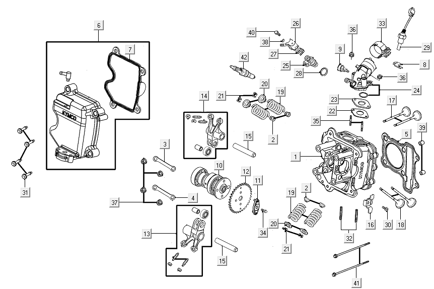 Cilinderkop Kymco New Like 150i Euro 4