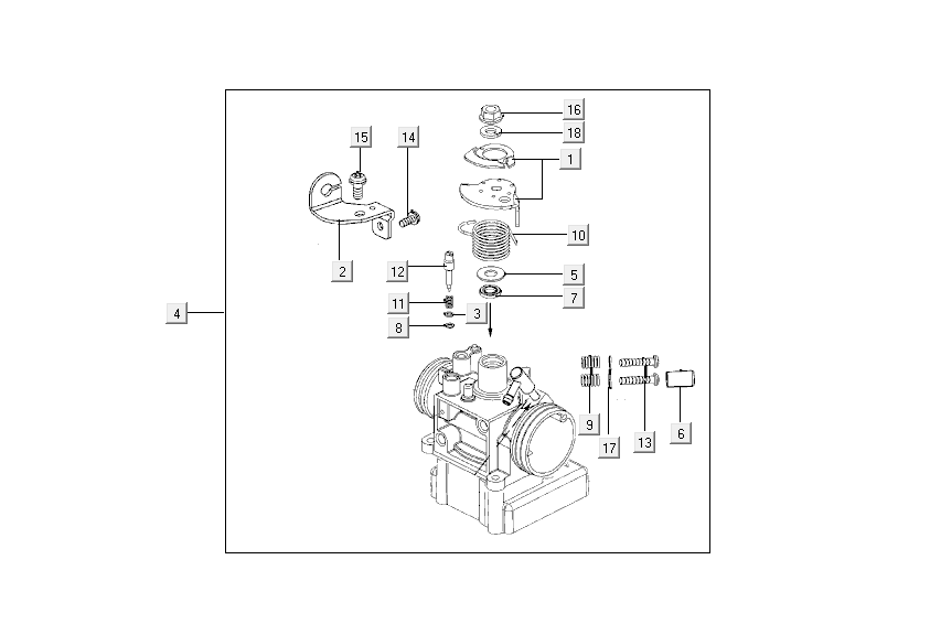 ECU - Gasklephuis Kymco Like 50 Euro 4 2018 →-ECU Kymco Like 50 Euro 4 2018→ zwart