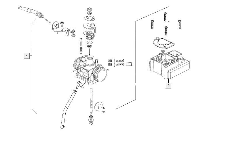 ECU - Gasklephuis Kymco VP50i Euro 4 tecno silver
