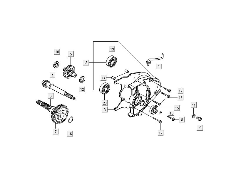 Vertanding - Overbrenging Kymco DJ 2-takt Zilver