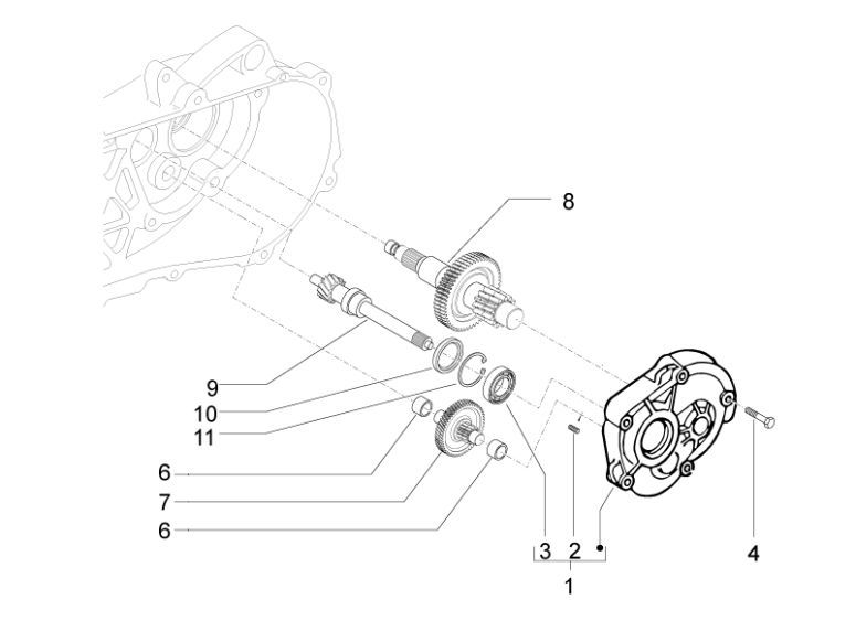 Vertanding - Overbrenging Vespa LX 50 4-takt 2V AC 25km/u