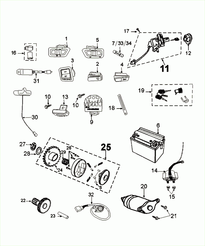 Elektrische delen - Bendix - Startmotor - Accu Peugeot Tweet Evo Euro 4