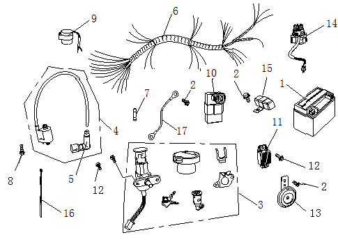 Elektrische delen China Ape 50 wit