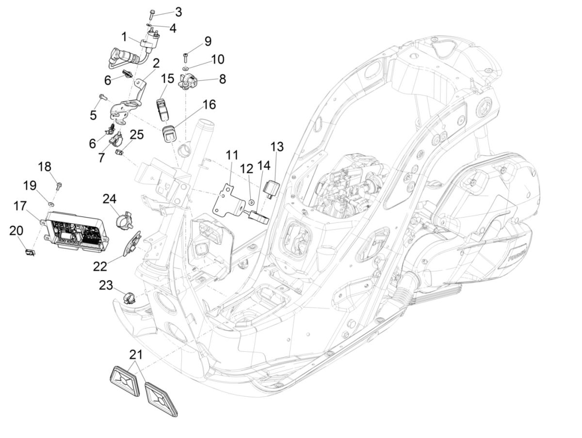 Elektrische delen Vespa GTS 125 IE ABS Euro 4 2016-2018