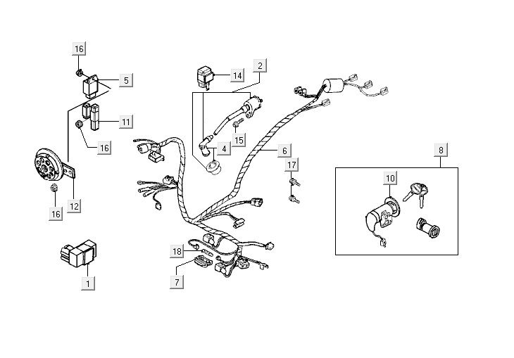 Elektrische delen Kymco Vitality 50 2-takt AC Sportstream