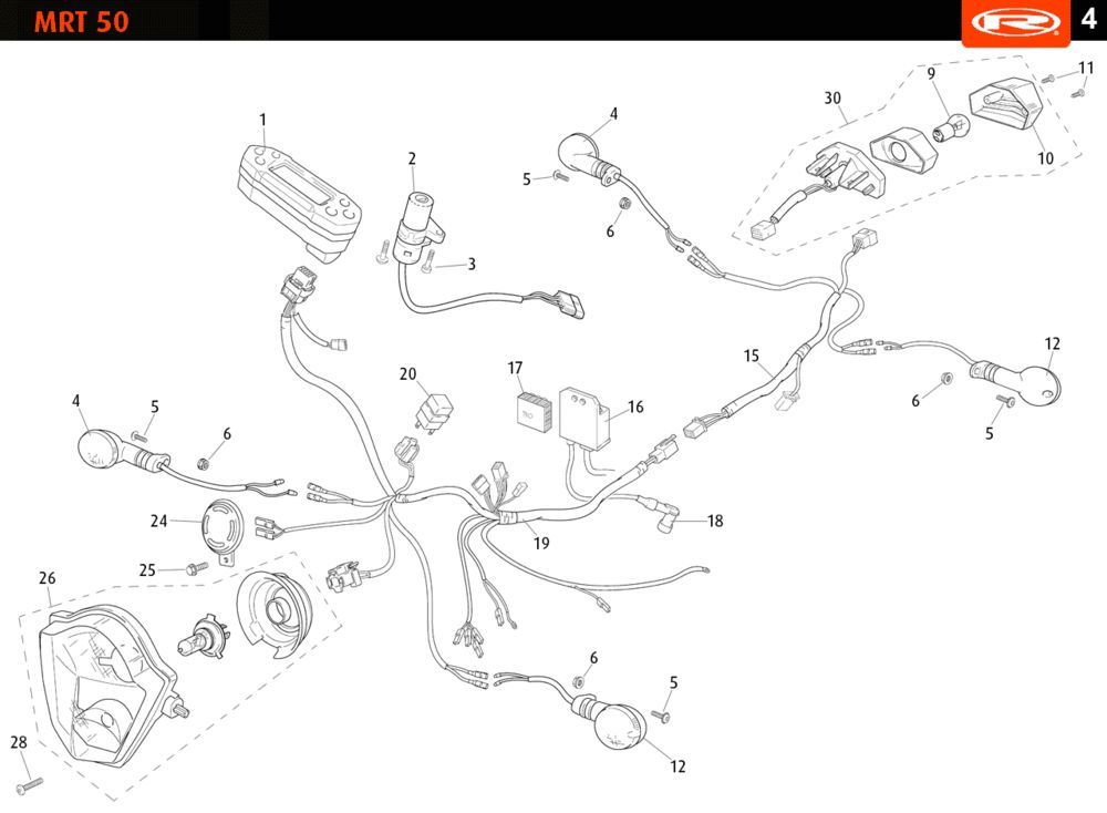 Elektrische delen Rieju MRT enduro wit 2010 2-takt