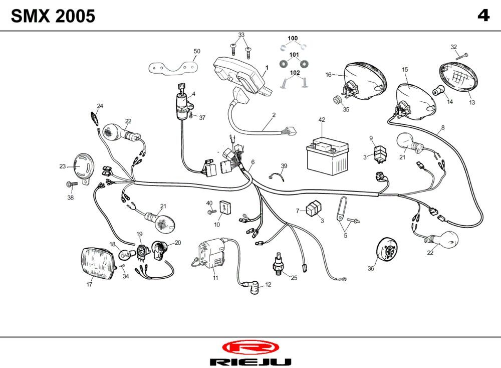Elektrische delen Rieju SMX blauw 2004 2-takt