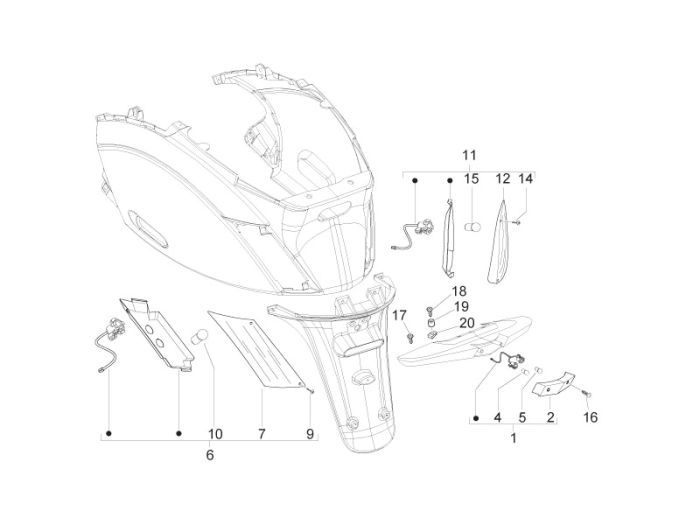 Achterlicht Piaggio Zip 2000 2-takt AC