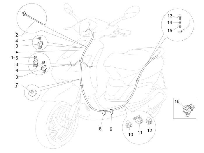 Kabelboom Piaggio New Fly 4-takt 4V