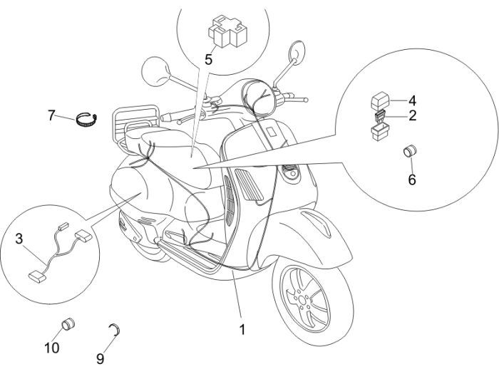 Kabelboom Vespa LXV 50 2-takt