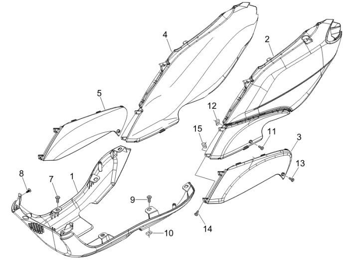 Onderspoiler Piaggio Fly 50 4-takt AC zwart 94